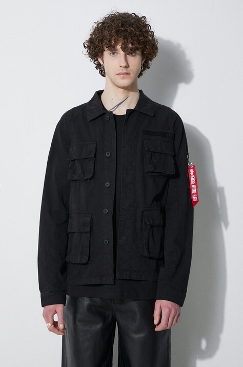 Alpha Industries kurtka Ripstop Cargo męska kolor czarny przejściowa 136123