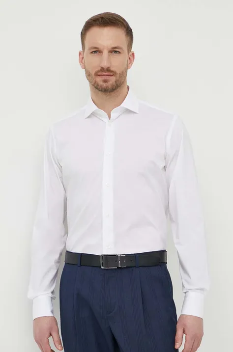 Риза Liu Jo мъжка в бяло със стандартна кройка с италианска яка