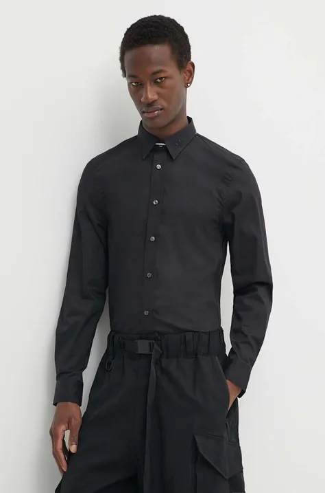 Košile Diesel S-BENNY-CL pánská, černá barva, slim, s klasickým límcem, A10617.0QFAV