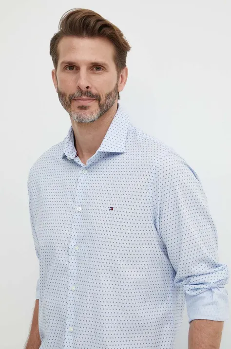 Bavlnená košeľa Tommy Hilfiger pánska, slim, s klasickým golierom, MW0MW34649