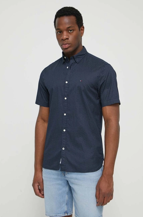 Tommy Hilfiger camicia in cotone uomo colore blu navy