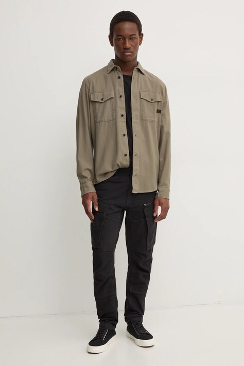 G-Star сорочка чоловіча бавовняна Marine Slim — SS24-KDM0FH, зелений — фото 2