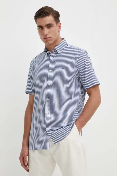 Košile z kašmírové směsi Tommy Hilfiger regular, s límečkem button-down
