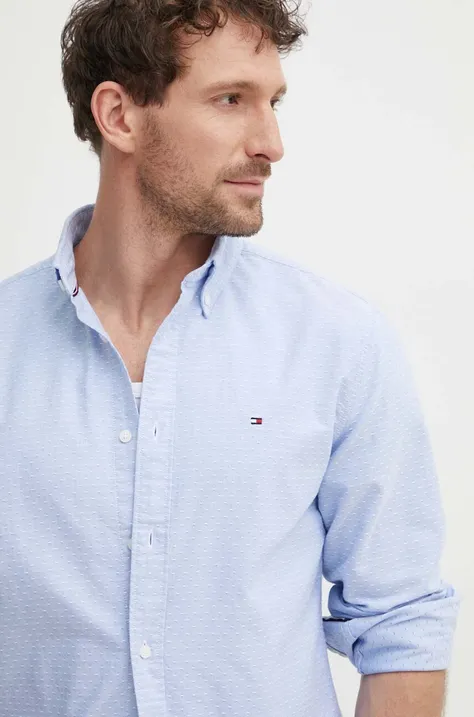 Bavlněná košile Tommy Hilfiger regular, s límečkem button-down, MW0MW36204