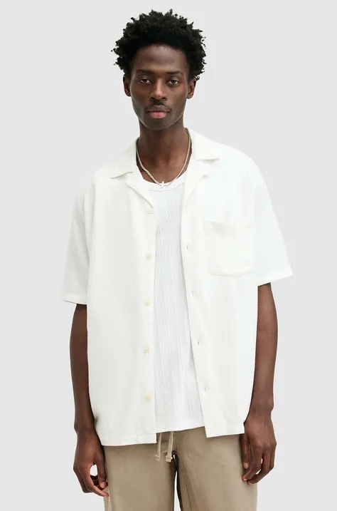 Рубашка AllSaints CUDI мужская цвет белый relaxed