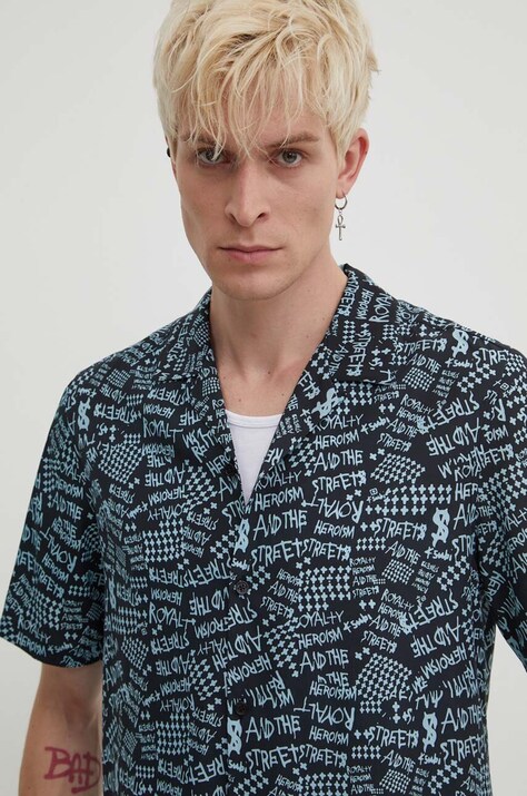 KSUBI cămașă heroism ss shirt bărbați, culoarea negru, regular, MPS24SH013