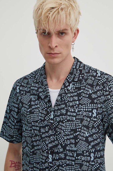 Košile KSUBI heroism ss shirt pánská, černá barva, regular, MPS24SH013