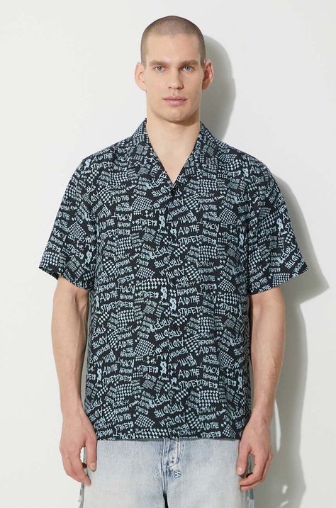 KSUBI koszula heroism ss shirt męska kolor czarny regular MPS24SH013