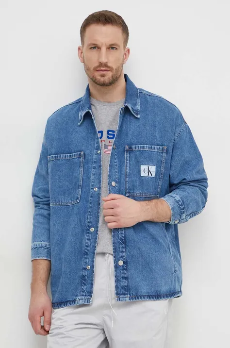 Джинсова куртка Calvin Klein Jeans чоловіча перехідна oversize
