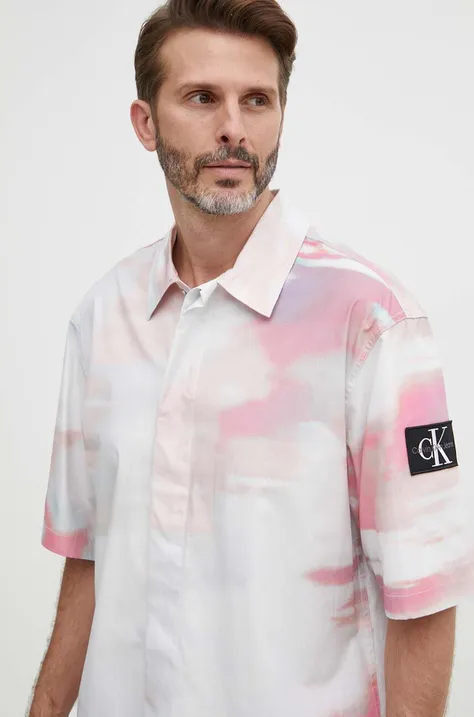 Bombažna srajca Calvin Klein Jeans moška, J30J325177
