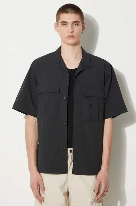 Košulja Carhartt WIP S/S Evers Shirt za muškarce, boja: crna, regular, I033022.89XX