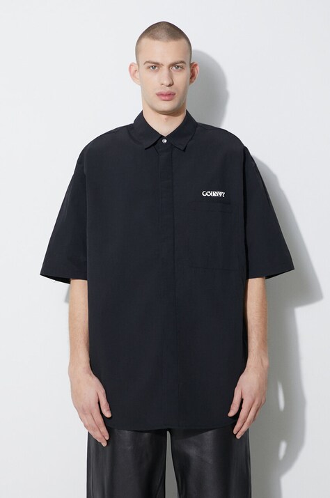 Marcelo Burlon shirt Logo Nylon Over Shirt men's black color CMGG005S24FAB0011001