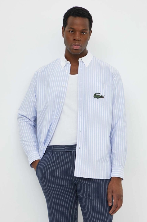 Хлопковая рубашка Lacoste relaxed воротник button-down