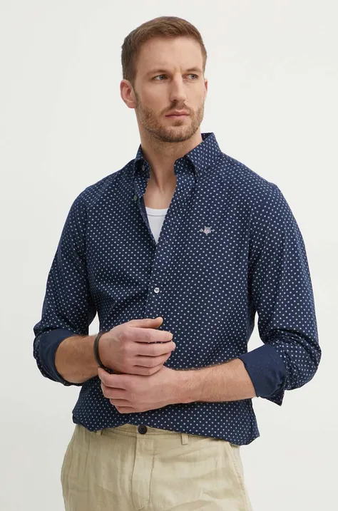 Gant camicia in cotone uomo colore blu navy