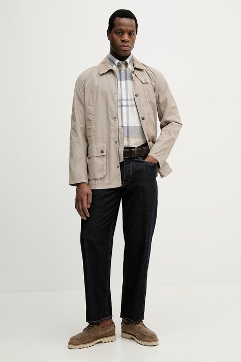 Barbour koszula bawełniana Harris męska kolor beżowy regular z kołnierzykiem button-down MSH5071