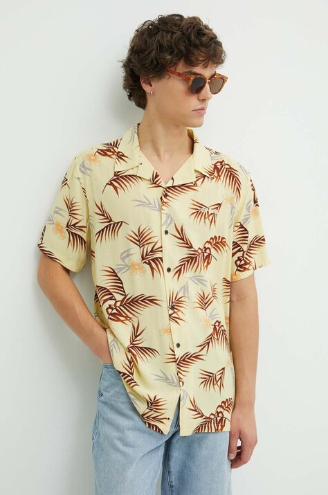 Rip Curl koszula męska kolor żółty relaxed