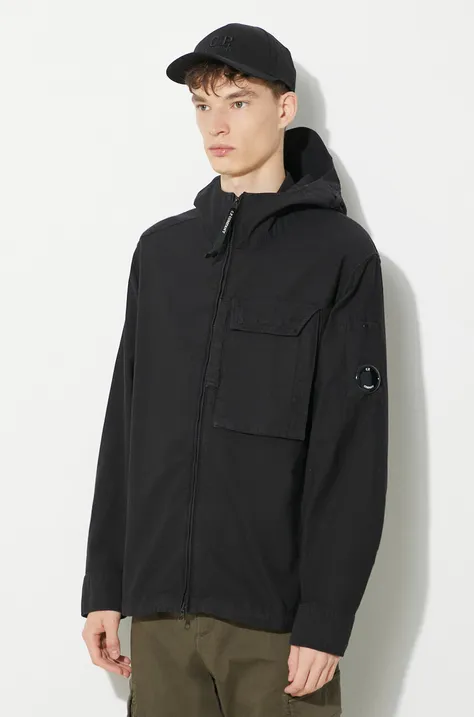 Куртка C.P. Company Ottoman Hooded чоловіча колір чорний перехідна 16CMSH156A006406O