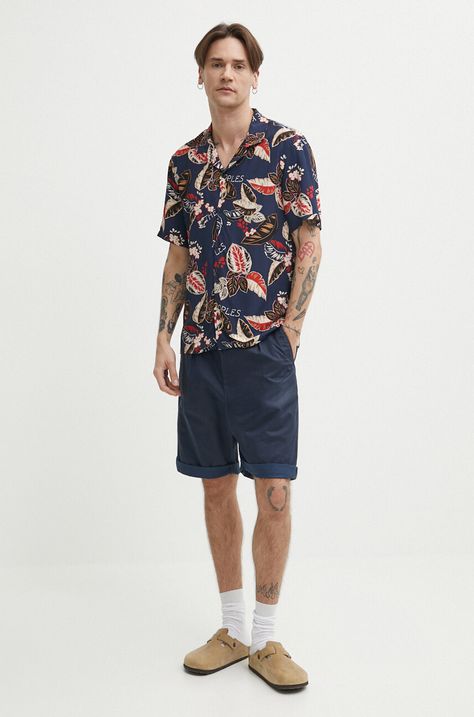 Πουκάμισο The Kooples χρώμα: ναυτικό μπλε, HCCC28058K