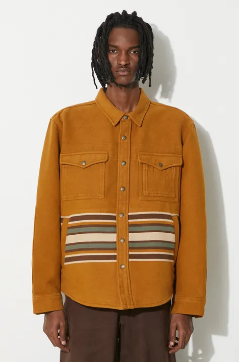 Bavlněná košilová bunda Filson Beartooth hnědá barva, FMOSH0014