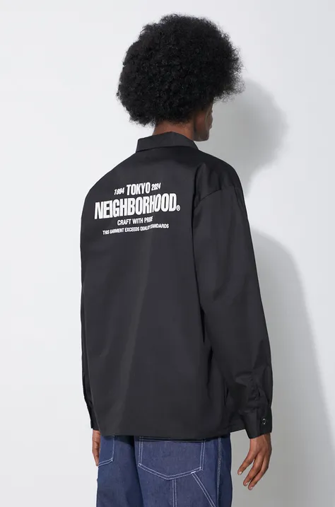 Πουκάμισο NEIGHBORHOOD Classic Work Shirt χρώμα: μαύρο, 241TSNH.SHM01