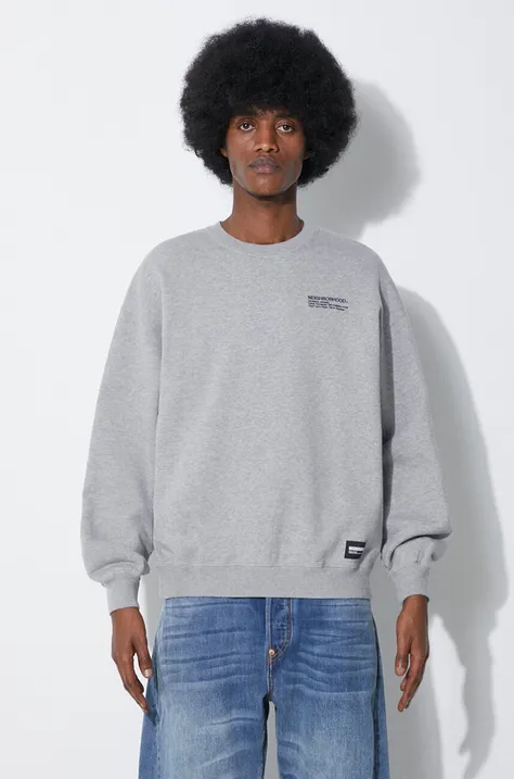 NEIGHBORHOOD cotton sweatshirt Plain men's gray color 241FPNH.CSM01