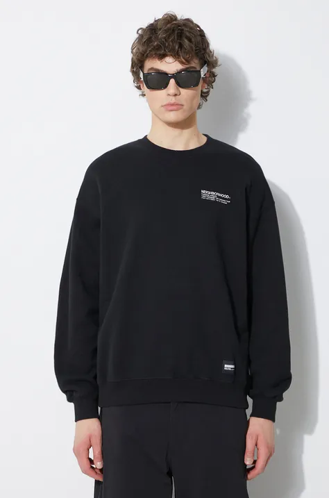NEIGHBORHOOD cotton sweatshirt Plain men's black color 241FPNH.CSM01