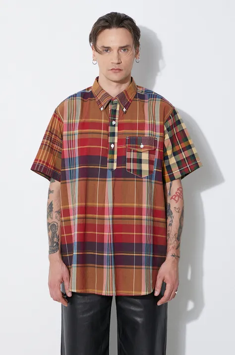 Engineered Garments camicia in cotone Popover BD uomo colore rosso  OR013.ES060