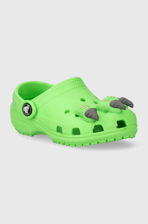 Crocs klapki dziecięce CLASSIC IAM DINOSAUR CLOG kolor zielony