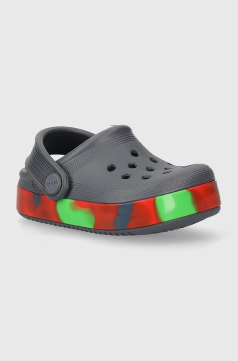 Crocs klapki dziecięce OFF COURT GLOW BAND CLOG kolor szary