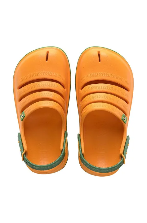 Dětské pantofle Havaianas KIDS CLOG BRASILP oranžová barva