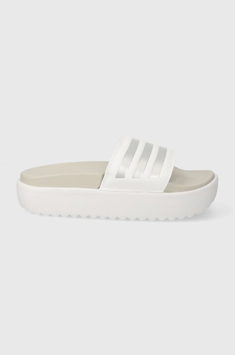 adidas papuci Adilette Platform femei, culoarea alb, cu platformă IE9703