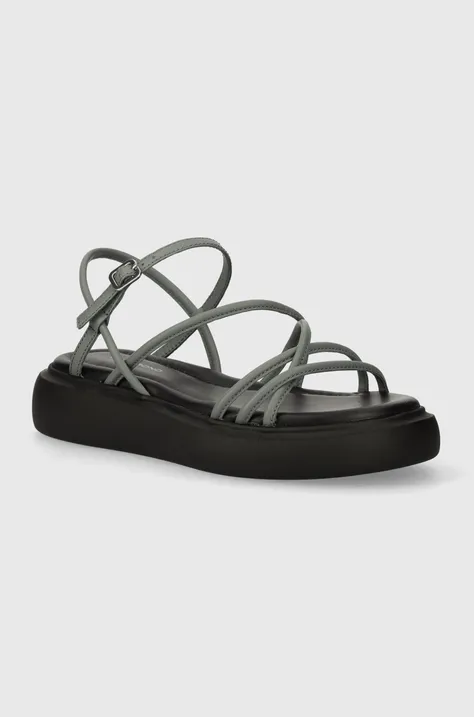 Шкіряні сандалі Vagabond Shoemakers BLENDA жіночі колір сірий на платформі 5519-801-30