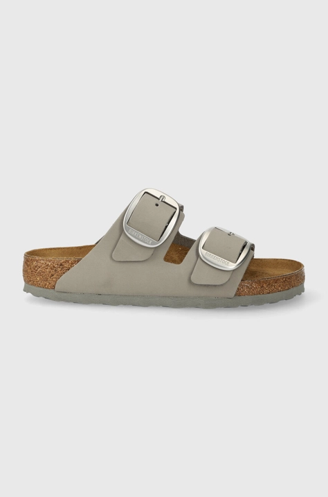 Шлепанцы из нубука Birkenstock Arizona Big Buckle цвет серый 1021751