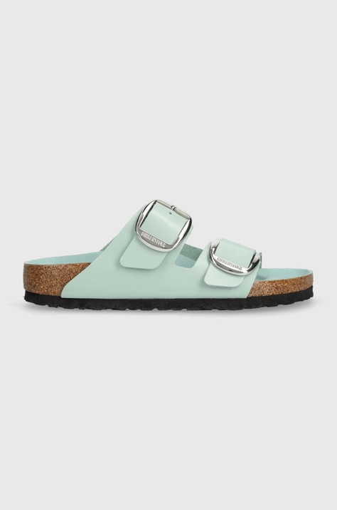 Kožené šľapky Birkenstock Arizona Big Buckle dámske, tyrkysová farba, 1026495