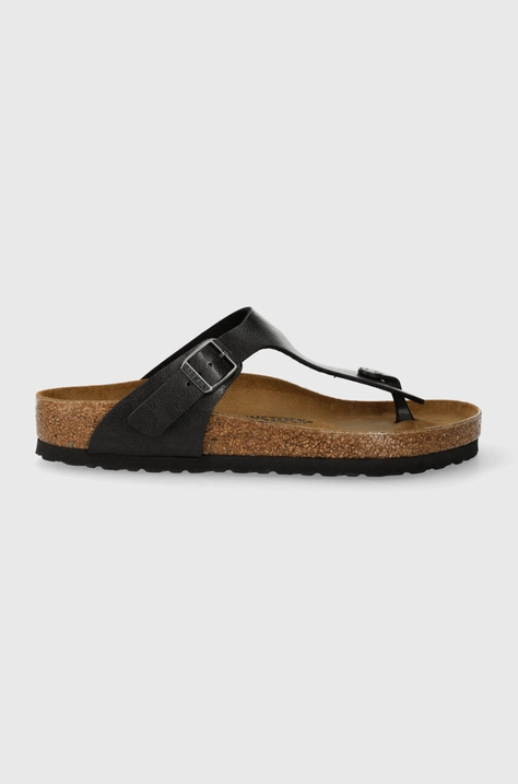 В'єтнамки Birkenstock Gizeh жіночі колір чорний на плоскому ходу 541951