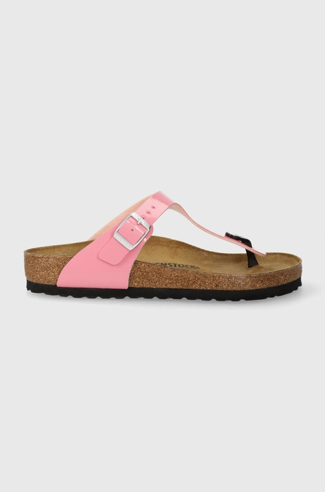 Birkenstock japonki Gizeh damskie kolor różowy na płaskim obcasie 1026937