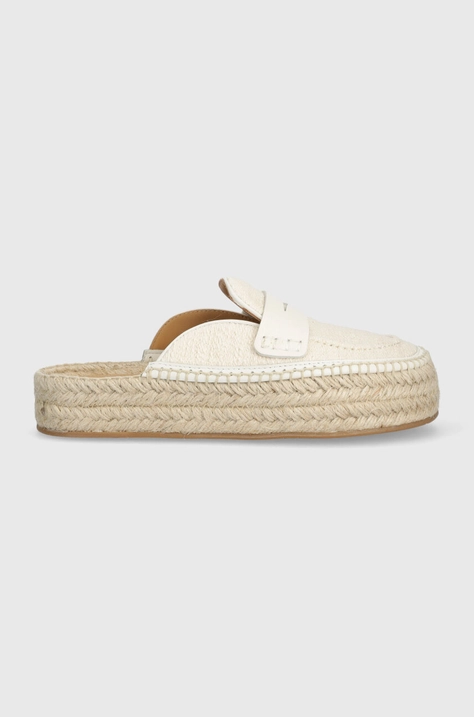 Pantofle JW Anderson Loafer Espadrillas dámské, béžová barva, na platformě, ANW42005C