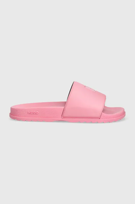 Pantofle HUGO Match dámské, růžová barva, 50517507