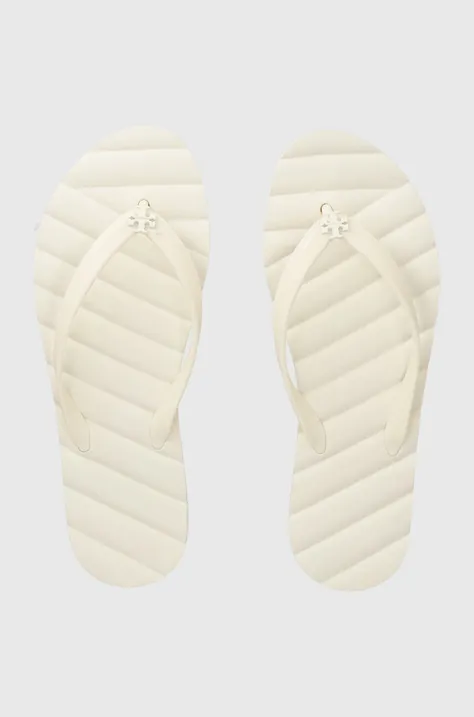 Tory Burch flip-flop Kira Flip Flop bézs, női, lapos talpú, 144262.101