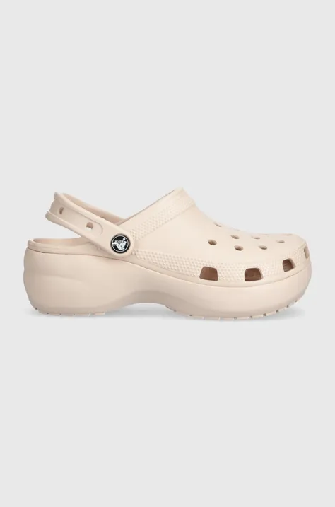 Pantofle Crocs Classic Platform Clog dámské, růžová barva, na platformě, 206750