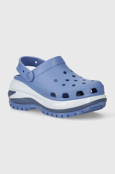 Чехли Crocs Classic Mega Crush Clog в синьо с платформа 207988