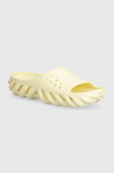 Crocs papucs Echo Slide sárga, női, platformos, 208170