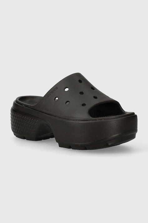 Šľapky Crocs Stomp Slide dámske, čierna farba, na platforme, 209346