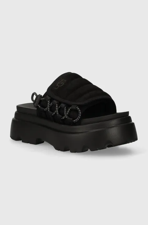 Pantofle UGG Callie dámské, černá barva, na platformě, 1152697