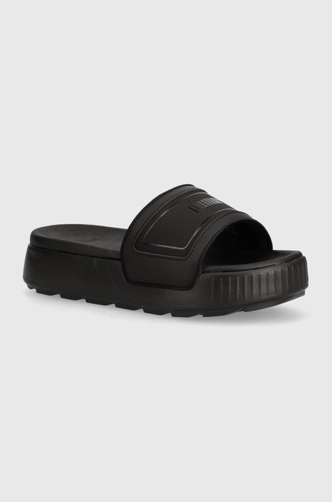 Шлепанцы Puma Karmen Slide женские цвет чёрный на платформе 389073