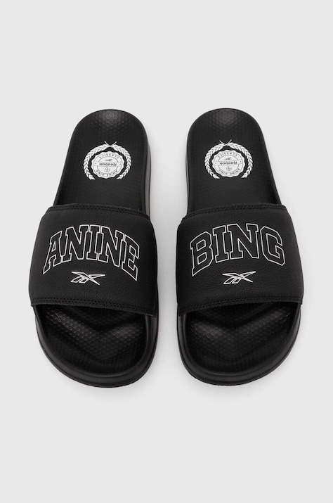 Kožené šľapky Reebok LTD Classic Slide dámske, čierna farba, RMIC002C99LEA0011001