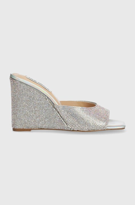 Шлепанцы Steve Madden Evoke-R женские цвет серебрянный на платформе SM11002988