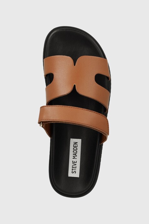 Шкіряні шльопанці Steve Madden Missile — SS24-KLD0MJ, коричневий — фото 4