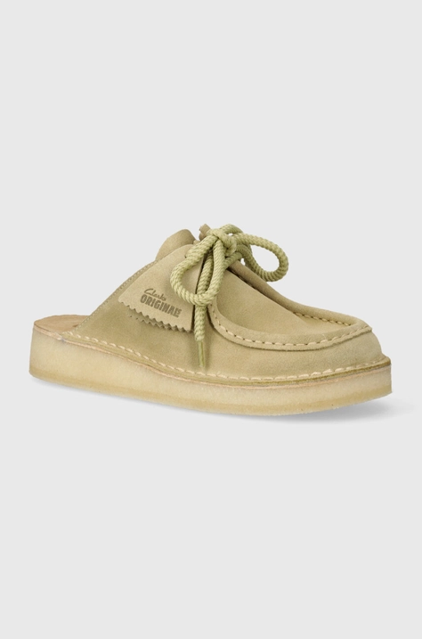 Clarks Originals klapki zamszowe DSRT Nomad Mule damskie kolor zielony 26176555