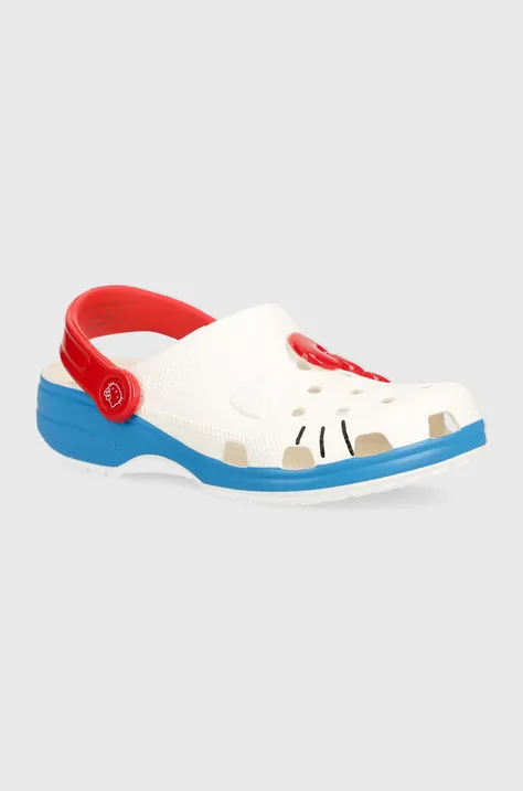 Pantofle Crocs Hello Kitty IAM Classic Clog dámské, bílá barva, 209438